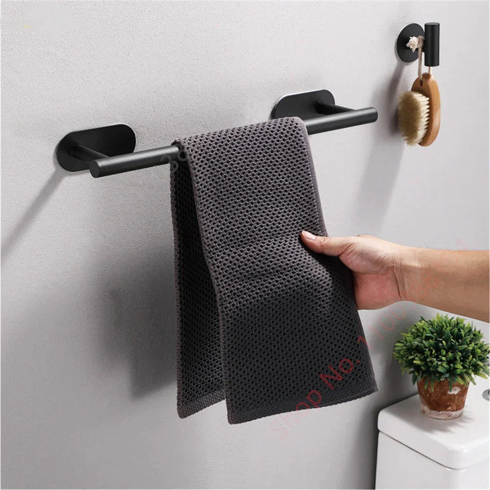 Toilet Towel Paper Holder Adhesive Black Silver Kitchen Roll Paper Stand Bathroom Accessories WC Toilet Towel Paper Holder Adhesive Black Silver Kitchen Roll Paper Stand Bathroom Accessories WC
