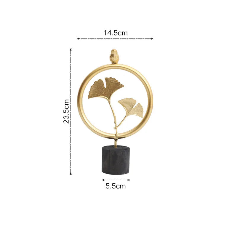 Nordic Gold Ginkgo Leaf Crafts Leaves Sculpture Luxury Decor Home Decoration Accessories Office 40869728518249