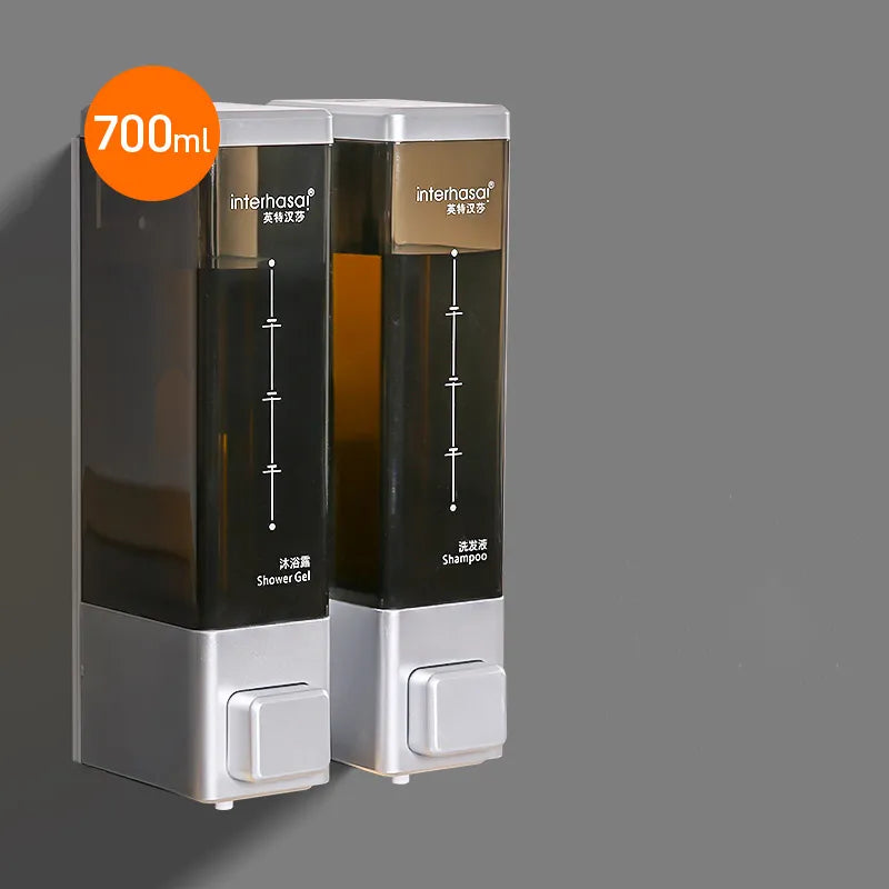 Wall Soap Dispenser Shower Dispenser Chrome Finish Square Liquid Soap Bottle Bathroom Accessories 40869821186153