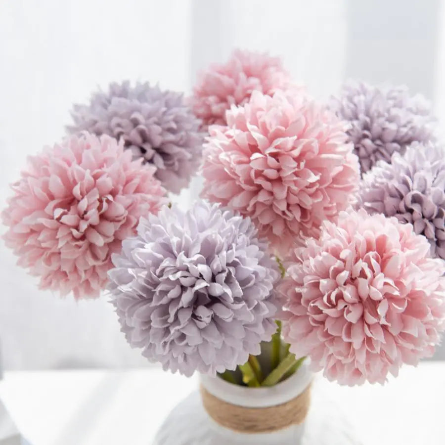 5Pcs Silk Ball Chrysanthemum Wedding Artificial Flower Christmas Decor Vase for Home Scrapbooking 5Pcs Silk Ball Chrysanthemum Wedding Artificial Flower Christmas Decor Vase for Home Scrapbooking