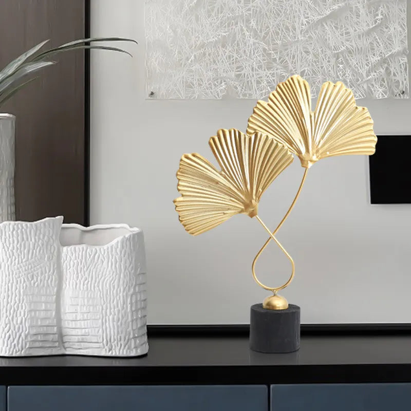 Nordic Gold Ginkgo Leaf Crafts Leaves Sculpture Luxury Decor Home Decoration Accessories Office Nordic Gold Ginkgo Leaf Crafts Leaves Sculpture Luxury Decor Home Decoration Accessories Office