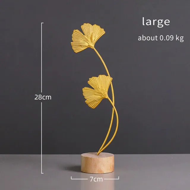 Nordic Gold Ginkgo Leaf Crafts Leaves Sculpture Luxury Decor Home Decoration Accessories Office 40869728649321