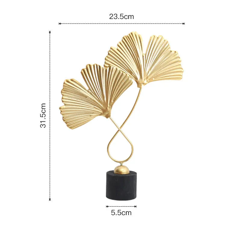 Nordic Gold Ginkgo Leaf Crafts Leaves Sculpture Luxury Decor Home Decoration Accessories Office 40869728452713