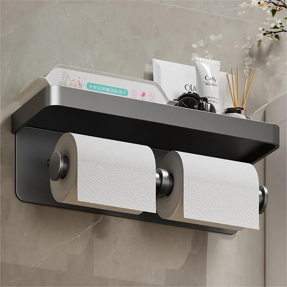 Large Toilet Paper Holder Wall-Mounted Paper Roll Holder Storage Toilet Organizer Bathroom Accessories Large Toilet Paper Holder Wall-Mounted Paper Roll Holder Storage Toilet Organizer Bathroom Accessories