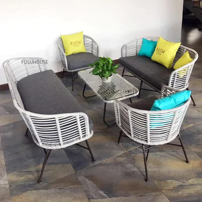 Nordic simple Outdoor Rattan Furniture Creative Balcony Double Rattan Chair Leisure Outdoor Nordic simple Outdoor Rattan Furniture Creative Balcony Double Rattan Chair Leisure Outdoor