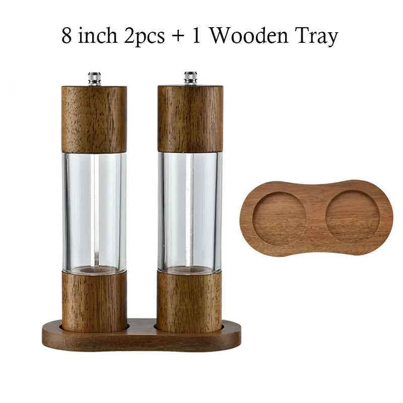 Wooden Pepper Mill Manual Salt Spice Grinder With Adjustable Ceramic Core Pepper Grinder Kitchen 40869729304681