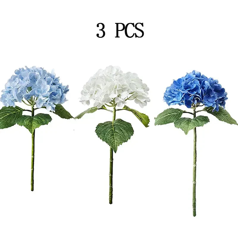 Hydrangea Artificial Flowers Real Touch Latex 19 inch Large Hydrangea for Home Decoration 40869734350953