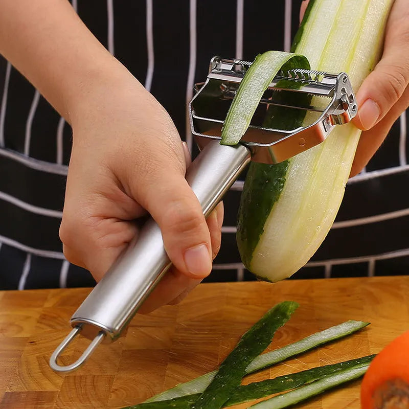 Kitchen Vegetable Peeler Stainless Steel Melon Planer Double-Head Peeler Fruit And Vegetable Peeler Kitchen Vegetable Peeler Stainless Steel Melon Planer Double-Head Peeler Fruit And Vegetable Peeler