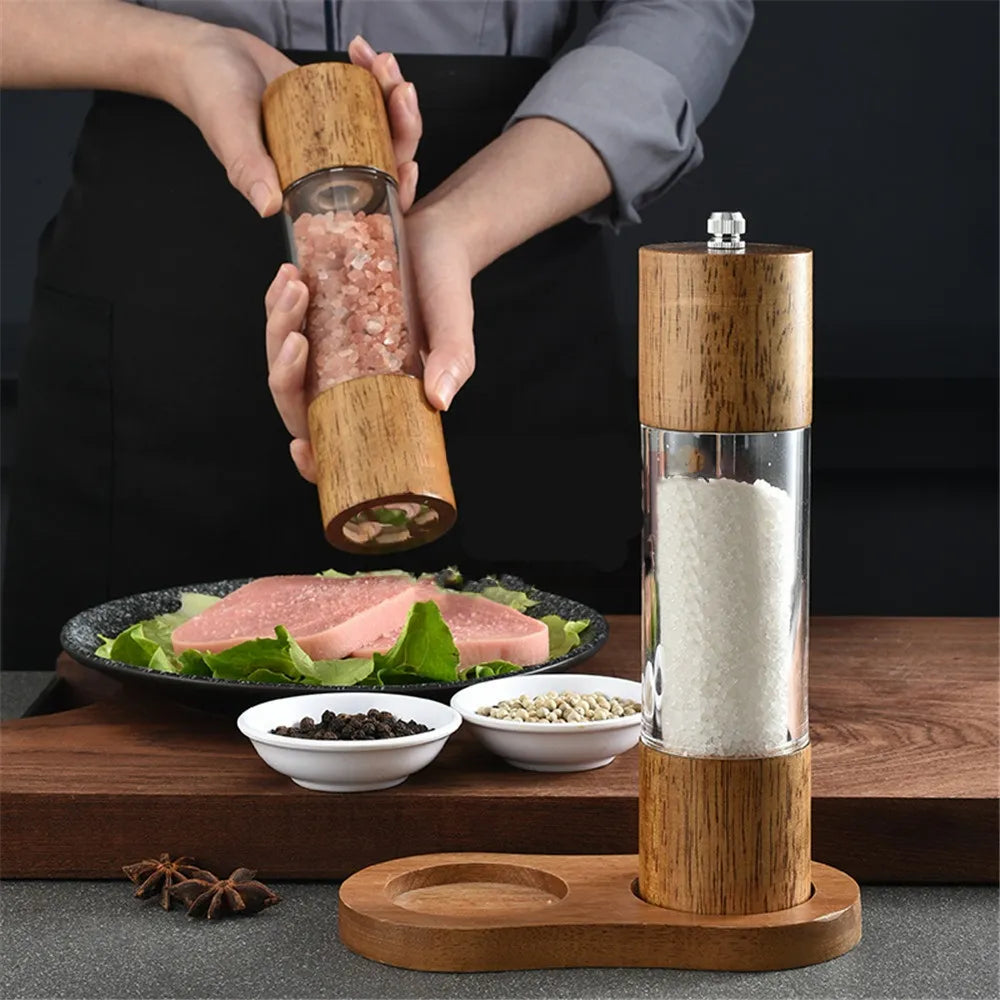Wooden Pepper Mill Manual Salt Spice Grinder With Adjustable Ceramic Core Pepper Grinder Kitchen Wooden Pepper Mill Manual Salt Spice Grinder With Adjustable Ceramic Core Pepper Grinder Kitchen