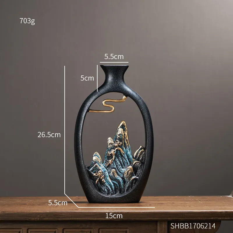 Creativity Japanese style wealth vase office Living room desktop decoration vases for home decor 40869728911465