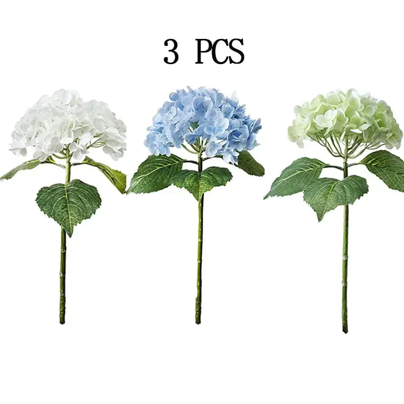 Hydrangea Artificial Flowers Real Touch Latex 19 inch Large Hydrangea for Home Decoration 40869734252649