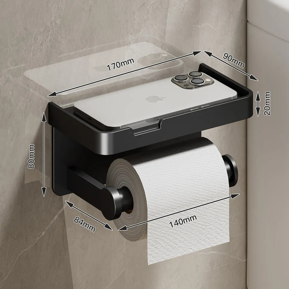 Large Toilet Paper Holder Wall-Mounted Paper Roll Holder Storage Toilet Organizer Bathroom Accessories 40869821546601