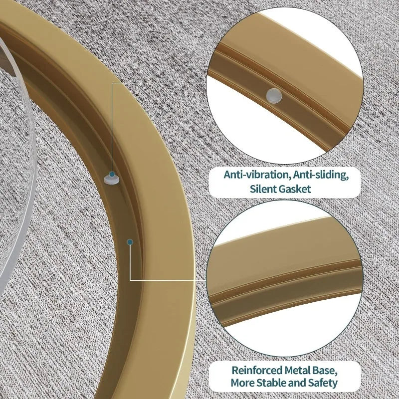 Small Glass Coffee Table Round Gold Coffee Table for Small Modern  Table with Gold Frame for Living Small Glass Coffee Table Round Gold Coffee Table for Small Modern  Table with Gold Frame for Living