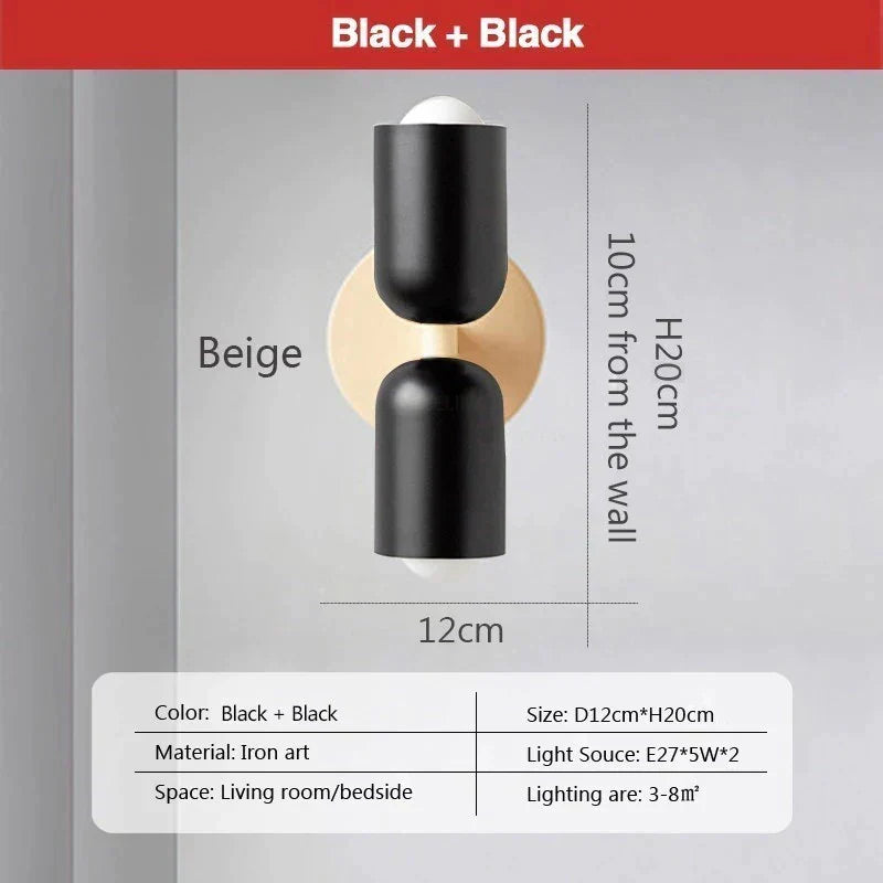 Nordic LED Wall Lamps Modern Minimalist Cream Double Head Lights Home decore 40869733433449|40869733466217