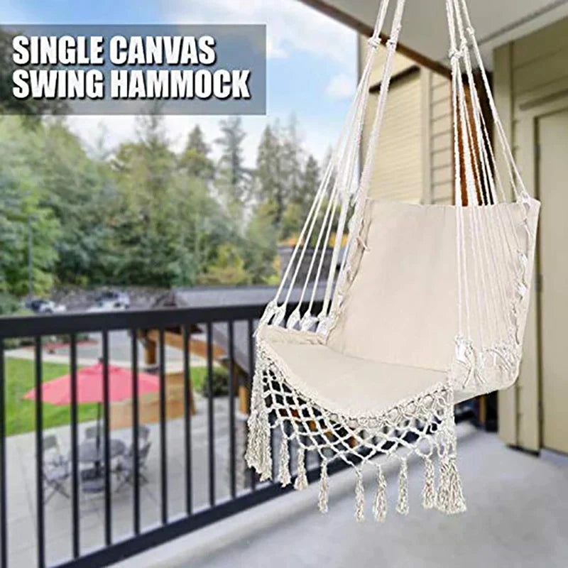 Garden Dormitory Bedroom Beige Knitted Rope Autumn Table Chair Home Decoration Hanging Chair Garden Dormitory Bedroom Beige Knitted Rope Autumn Table Chair Home Decoration Hanging Chair