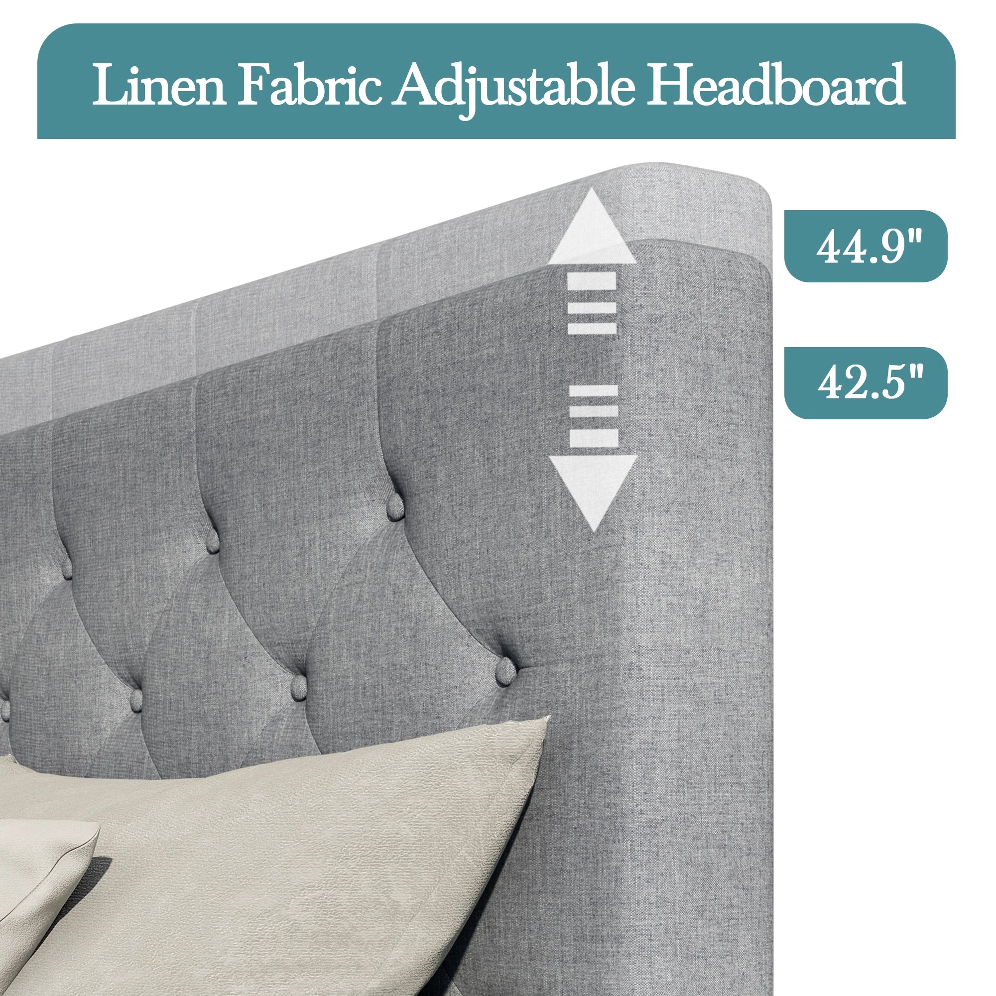 HOOMIC Platform Storage Bed Frame with 4 Drawers & Adjustable Headboard, Diamond Stitched Button Tufted Allewie HOOMIC Platform Storage Bed Frame with 4 Drawers & Adjustable Headboard, Diamond Stitched Button Tufted Allewie