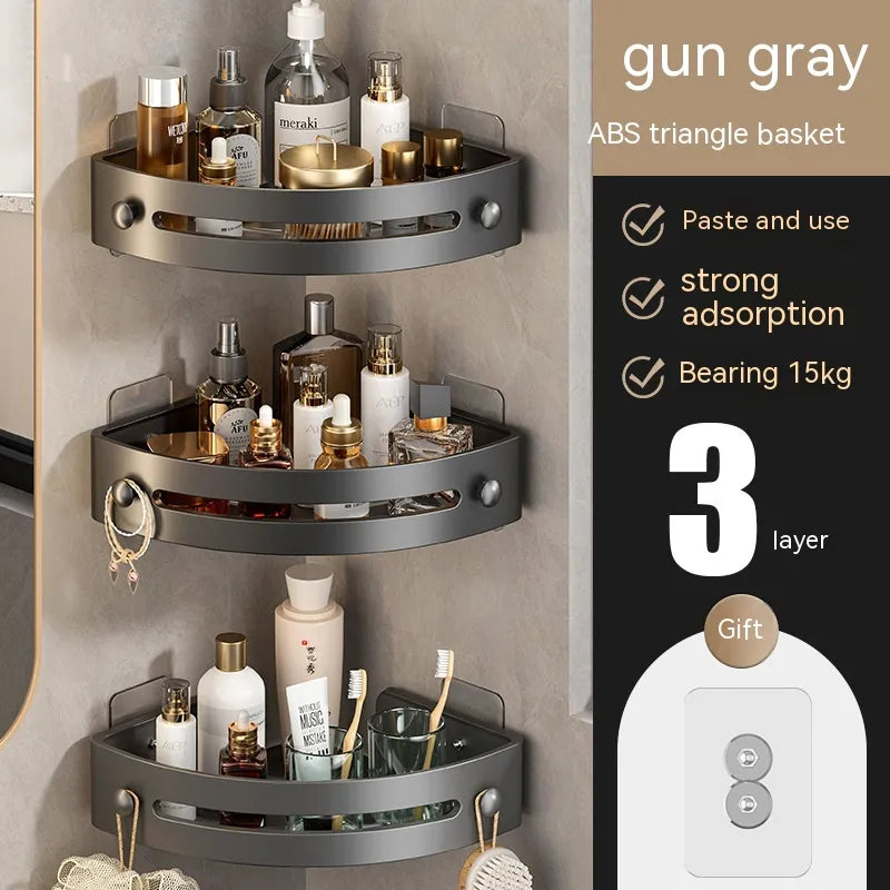 Bathroom Storage Wall Mount Corner Shelf Shower Holder Shampoo Organizer Bathroom Accessories 40869819580521