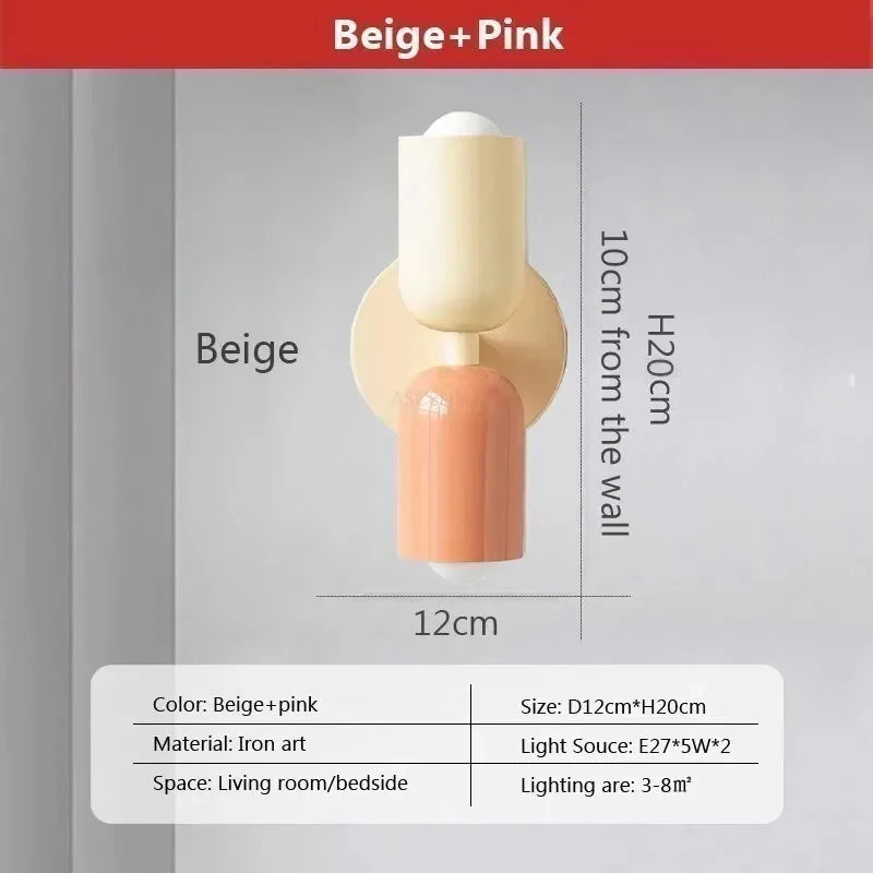 Nordic LED Wall Lamps Modern Minimalist Cream Double Head Lights Home decore 40869733302377|40869733335145