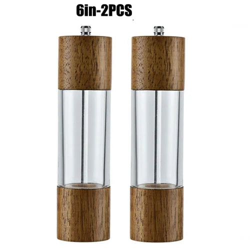 Wooden Pepper Mill Manual Salt Spice Grinder With Adjustable Ceramic Core Pepper Grinder Kitchen 40869729206377