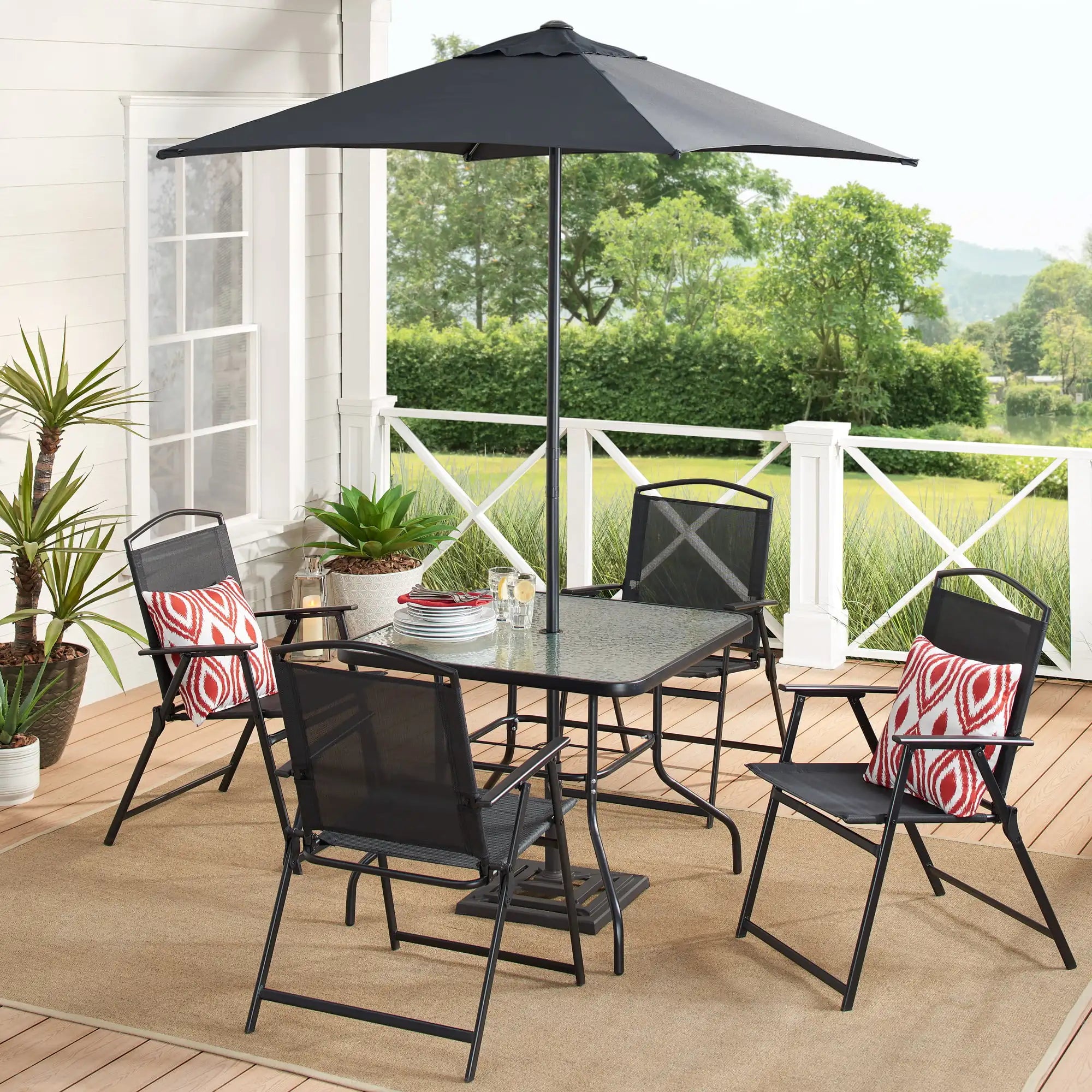 Albany Lane 6 Piece Outdoor Patio Dining Set, Grey  Garden Furniture 40870714769513