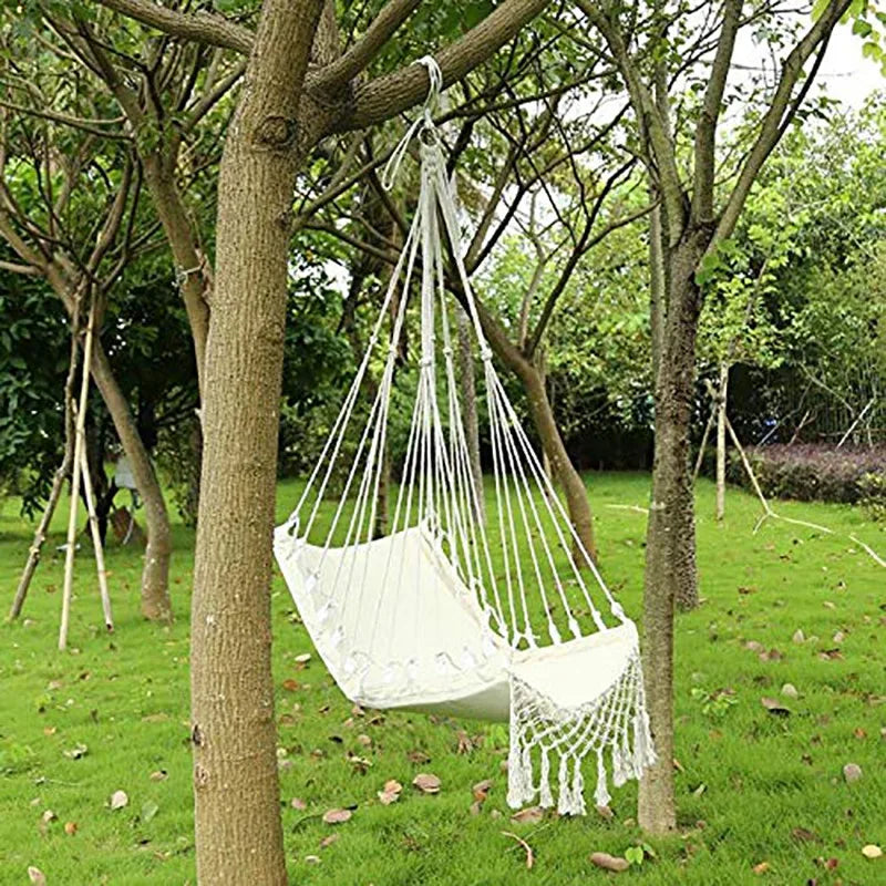 Garden Dormitory Bedroom Beige Knitted Rope Autumn Table Chair Home Decoration Hanging Chair Garden Dormitory Bedroom Beige Knitted Rope Autumn Table Chair Home Decoration Hanging Chair