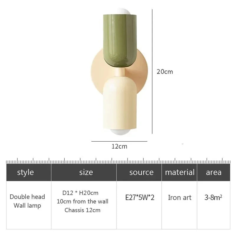 Nordic LED Wall Lamps Modern Minimalist Cream Double Head Lights Home decore Nordic LED Wall Lamps Modern Minimalist Cream Double Head Lights Home decore