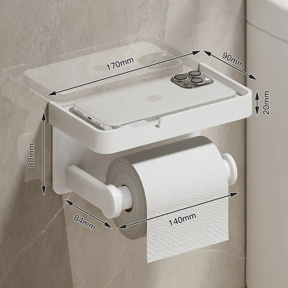 Large Toilet Paper Holder Wall-Mounted Paper Roll Holder Storage Toilet Organizer Bathroom Accessories 40869821579369