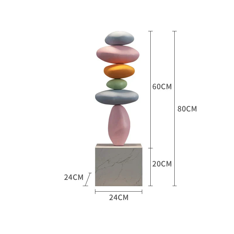 80CM Glowing Stone Creative Home Decor Large Feng Shui Stone Statue Indoor Floor Sculpture 40869734514793