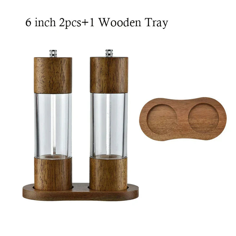 Wooden Pepper Mill Manual Salt Spice Grinder With Adjustable Ceramic Core Pepper Grinder Kitchen 40869729271913