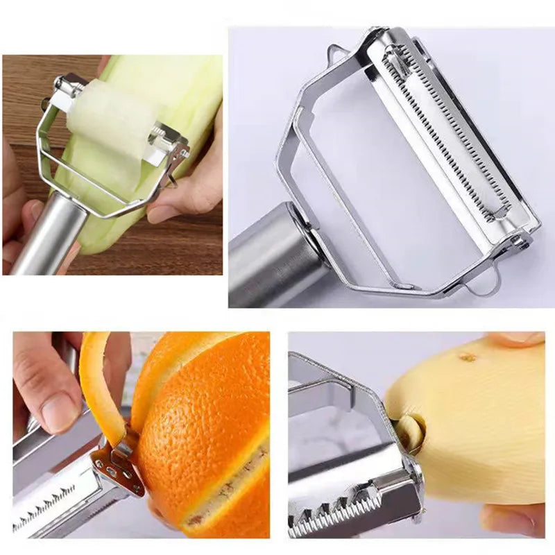 Kitchen Vegetable Peeler Stainless Steel Melon Planer Double-Head Peeler Fruit And Vegetable Peeler Kitchen Vegetable Peeler Stainless Steel Melon Planer Double-Head Peeler Fruit And Vegetable Peeler