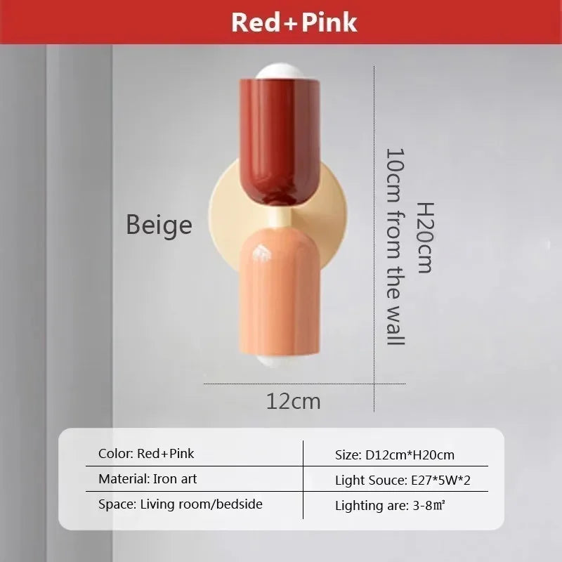 Nordic LED Wall Lamps Modern Minimalist Cream Double Head Lights Home decore 40869733105769|40869733138537