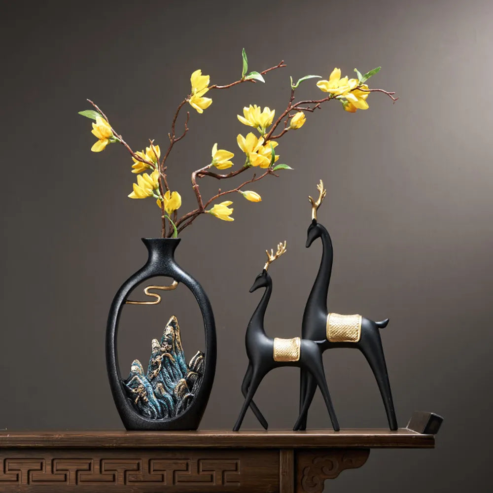 Creativity Japanese style wealth vase office Living room desktop decoration vases for home decor Creativity Japanese style wealth vase office Living room desktop decoration vases for home decor
