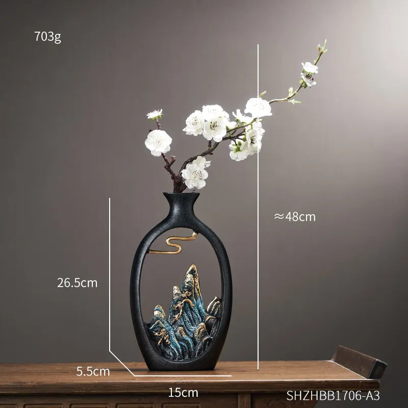 Creativity Japanese style wealth vase office Living room desktop decoration vases for home decor 40869729009769