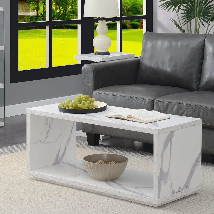 Mini Coffee Table for Wood Living Room Faux White Marble Modern Living Room Center Mini Coffee Table for Wood Living Room Faux White Marble Modern Living Room Center