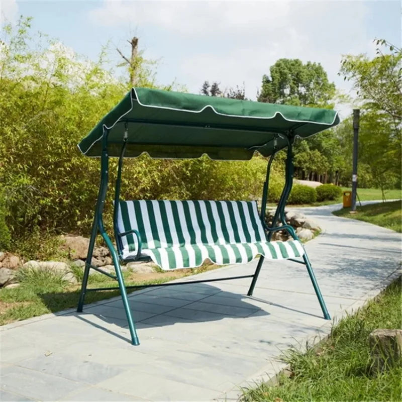 Vebreda 3-Seat Patio Outdoor Porch Swing Glider Chair with Canopy Green Vebreda 3-Seat Patio Outdoor Porch Swing Glider Chair with Canopy Green