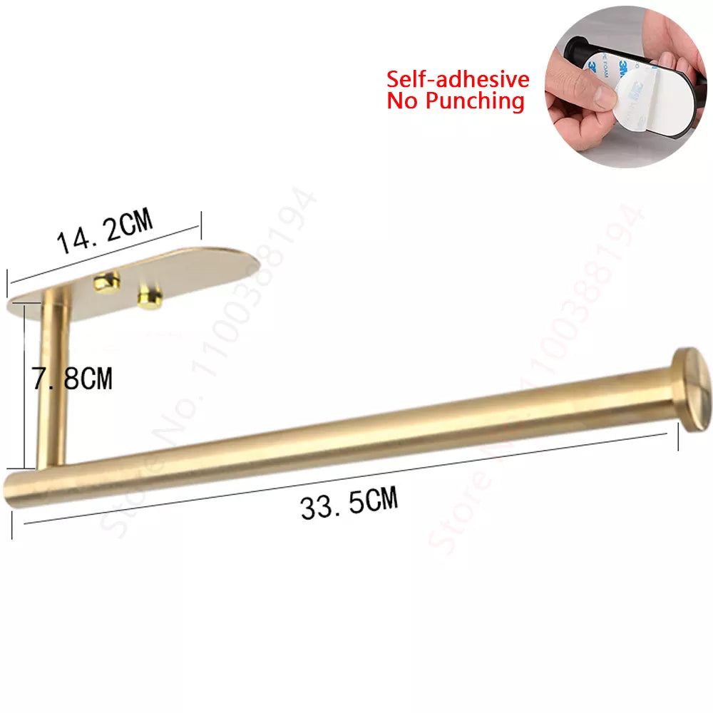 Toilet Towel Paper Holder Adhesive Black Silver Kitchen Roll Paper Stand Bathroom Accessories WC 40869820530793