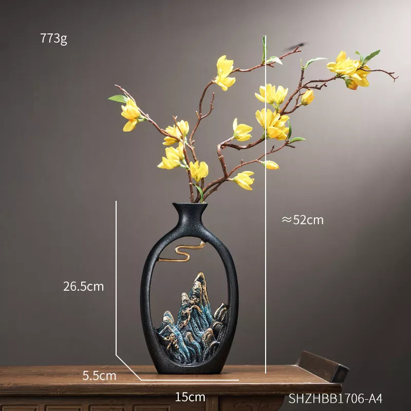 Creativity Japanese style wealth vase office Living room desktop decoration vases for home decor 40869729042537