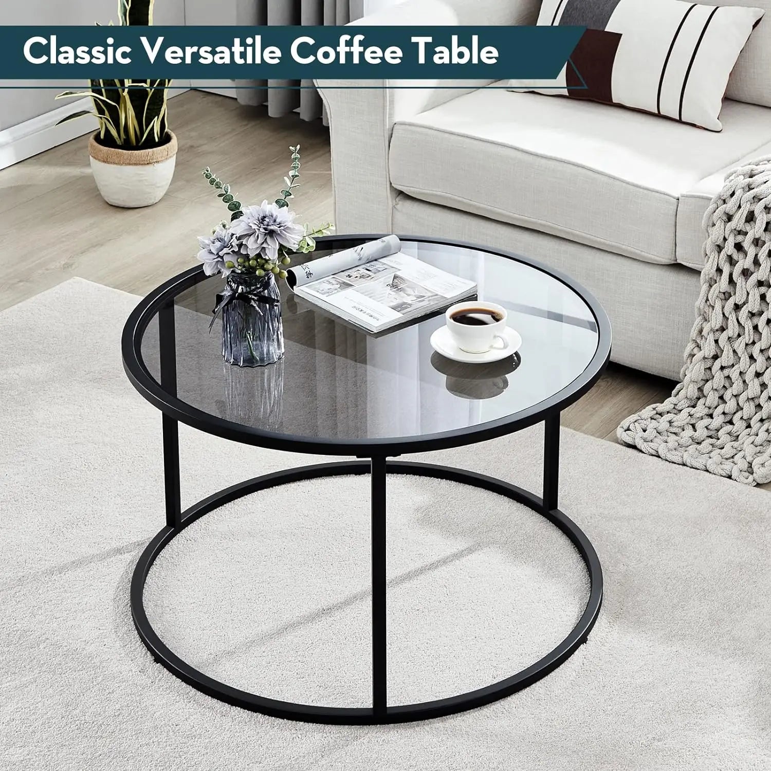 Small Glass Coffee Table Round Gold Coffee Table for Small Modern  Table with Gold Frame for Living 40870521241705