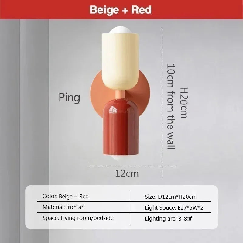 Nordic LED Wall Lamps Modern Minimalist Cream Double Head Lights Home decore 40869733630057|40869733662825