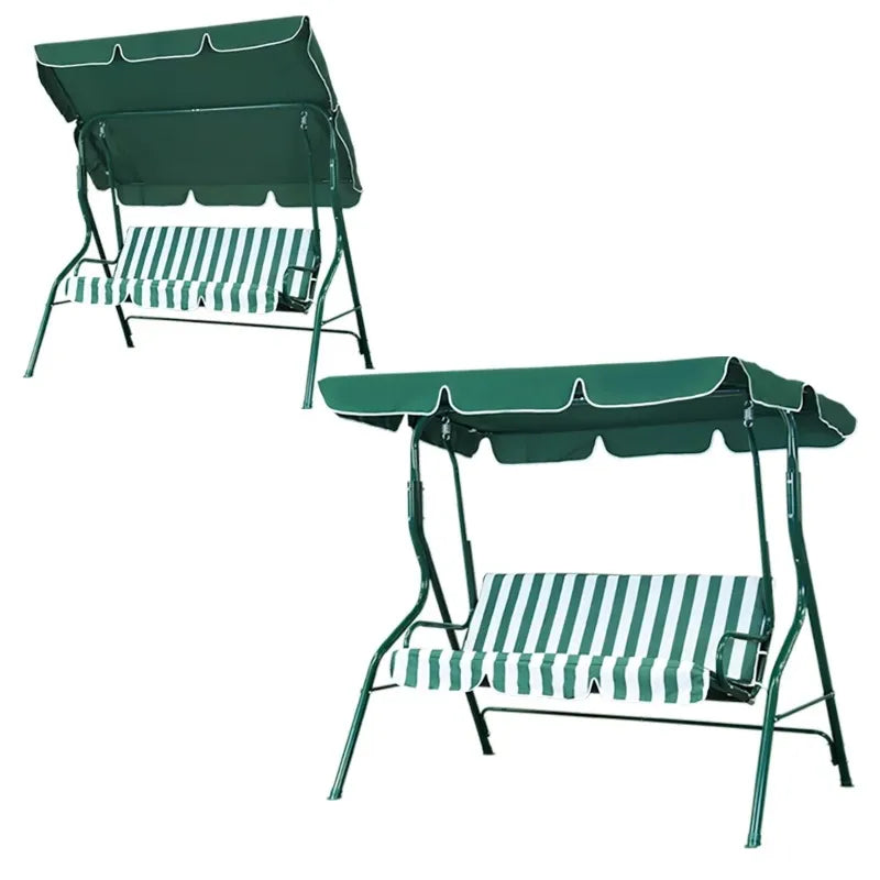 Vebreda 3-Seat Patio Outdoor Porch Swing Glider Chair with Canopy Green Vebreda 3-Seat Patio Outdoor Porch Swing Glider Chair with Canopy Green