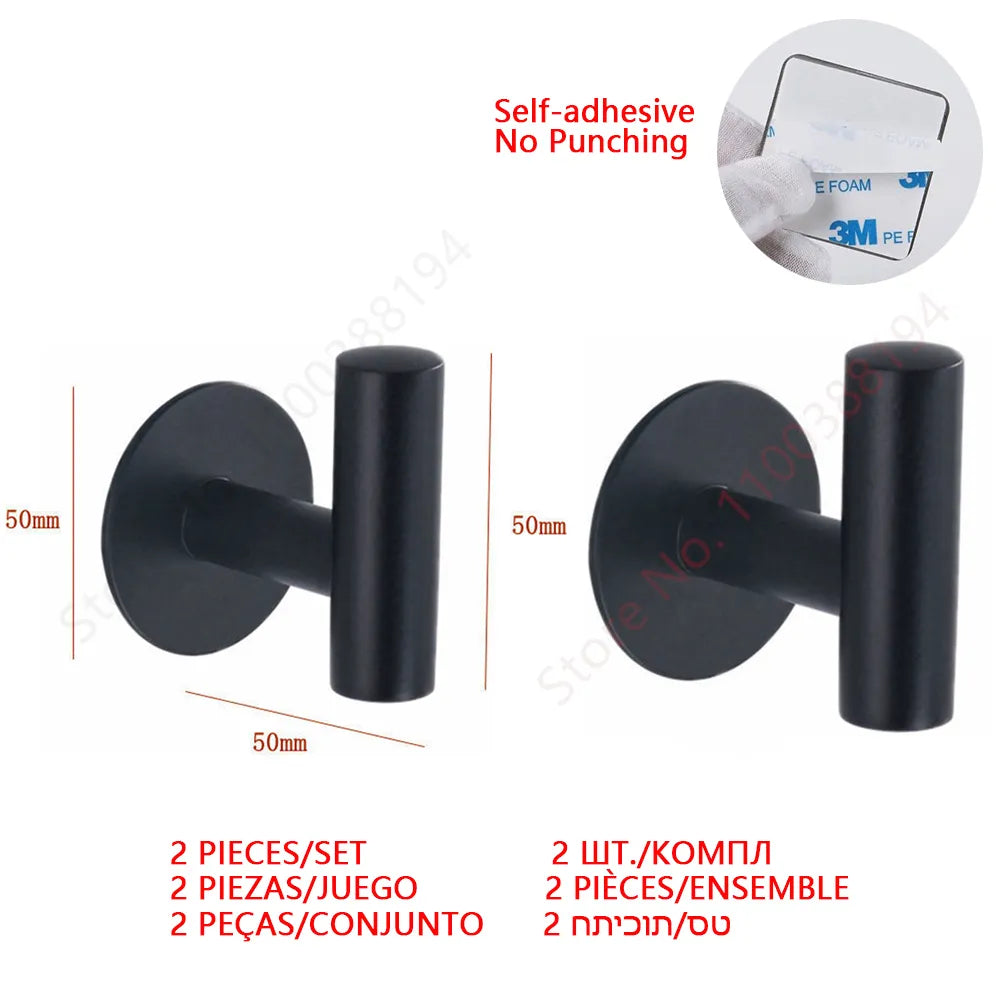 Toilet Towel Paper Holder Adhesive Black Silver Kitchen Roll Paper Stand Bathroom Accessories WC 40869820727401