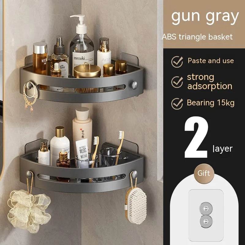 Bathroom Storage Wall Mount Corner Shelf Shower Holder Shampoo Organizer Bathroom Accessories 40869819514985