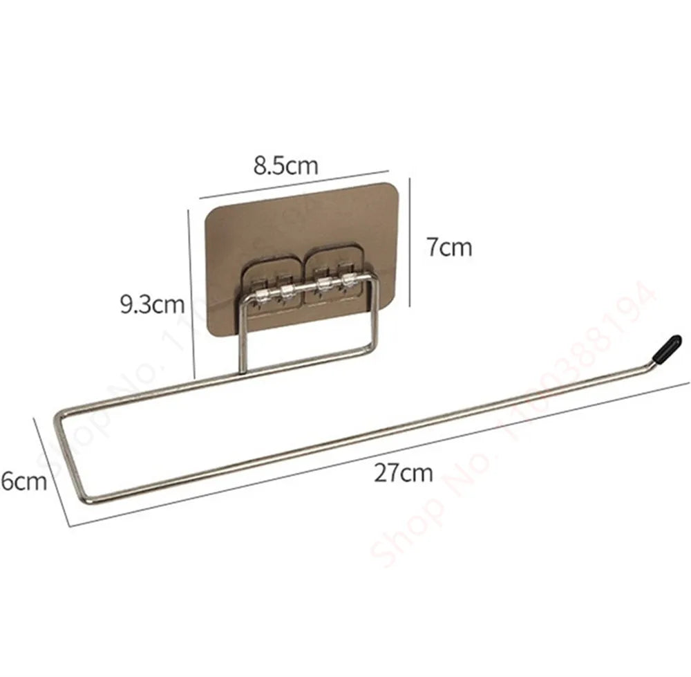 Toilet Towel Paper Holder Adhesive Black Silver Kitchen Roll Paper Stand Bathroom Accessories WC 40869820694633
