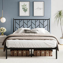 HOOMIC Metal Platform Bed Frame with Headboard, Under Bed Storage, Noise Free, No Box Spring Needed, 12 Durable
